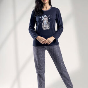 PIJAMA ALGODON AFELPADO MUJER LIN 6537