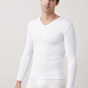 Camiseta térmica hombre cuello pico manga larga Ysabel Mora 70101 - Blanco