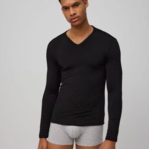 Camiseta térmica hombre cuello pico manga larga Ysabel Mora 70101 - Negro
